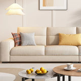 Stain Resistant Cream L-Shape Fabric Sofa with Storage Image - 12