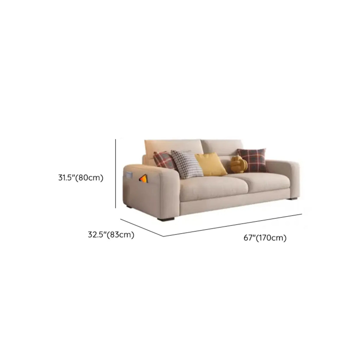 Stain Resistant Cream L-Shape Fabric Sofa with Storage Image - 18