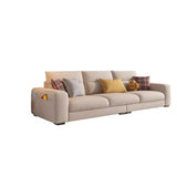 Stain Resistant Cream L-Shape Fabric Sofa with Storage Image - 7
