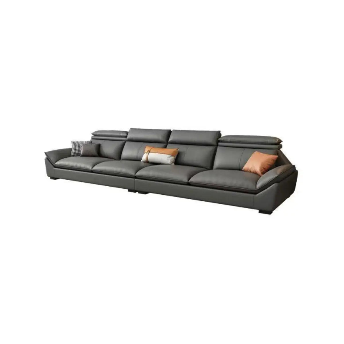 Stain Resistant Eco-Leather Flared Arm Sofa Chaise Image - 5