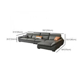 Stain Resistant Eco-Leather Flared Arm Sofa Chaise Image - 7