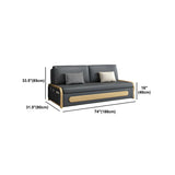 Stain Resistant Faux Leather Pillow Back Sofa Bed Image - 13