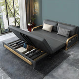 Stain Resistant Faux Leather Pillow Back Sofa Bed Image - 4