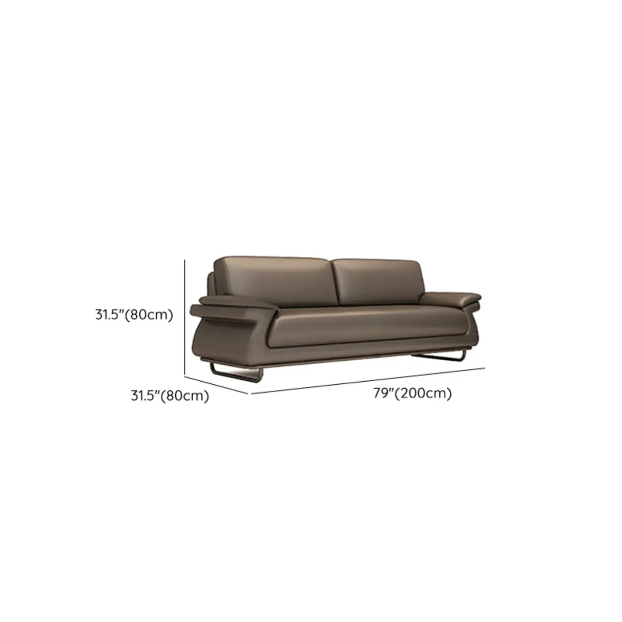 Stain Resistant Faux Leather Reception Sofa with Legs Image - 18