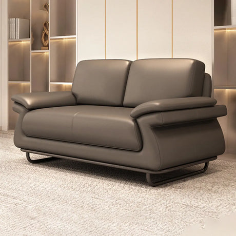 Stain Resistant Faux Leather Reception Sofa with Legs Image - 2