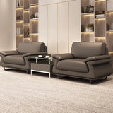 Stain Resistant Faux Leather Reception Sofa with Legs Image - 6