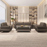 Stain Resistant Faux Leather Reception Sofa with Legs Image - 8