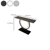 Stain Resistant Gold Circular Base Stone Console Table Image - 14