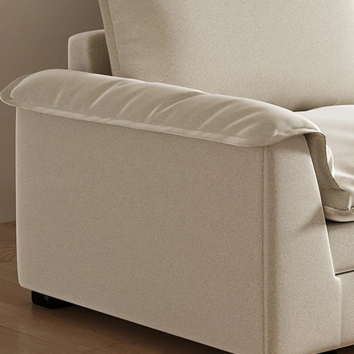 Stain Resistant Ivory L-Shaped Corner Sectional with Chaise Image - 8