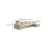 Stain Resistant Ivory L-Shaped Corner Sectional with Chaise #size