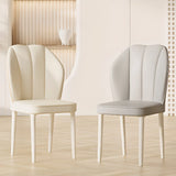Stain Resistant Leather Fixed Back Four Legs Side Chair Image - 1