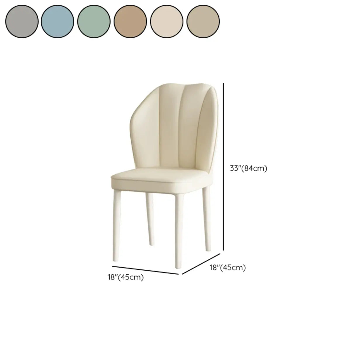 Stain Resistant Leather Fixed Back Four Legs Side Chair 