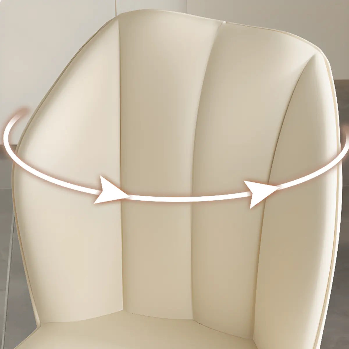 Stain Resistant Leather Fixed Back Four Legs Side Chair Image - 7