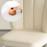 Stain Resistant Leather Fixed Back Four Legs Side Chair Image - 8