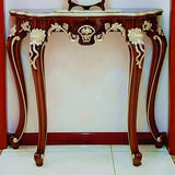 Stain Resistant Ornate Mahogany Brown Baroque Console Table Image - 12