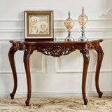 Stain Resistant Ornate Mahogany Brown Baroque Console Table Image - 26