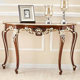 Stain Resistant Ornate Mahogany Brown Baroque Console Table Image - 28