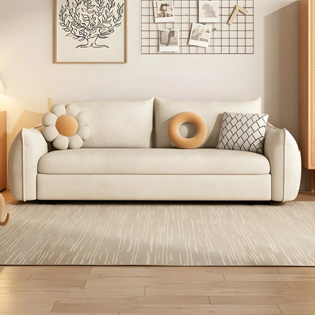Stain Resistant Pillow Back Sofa Bed with Slipcover Image - 1