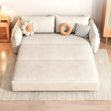Stain Resistant Pillow Back Sofa Bed with Slipcover Image - 3