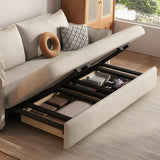 Stain Resistant Pillow Back Sofa Bed with Slipcover Image - 7
