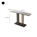 Stain Resistant Rectangle Metal Marble Black Console Table Image - 11