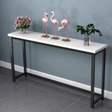 Stain Resistant Rectangular White Metal Legs Console Table Image - 1