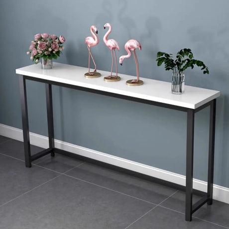 Stain Resistant Rectangular White Metal Legs Console Table Image - 1