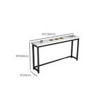 Stain Resistant Rectangular White Metal Legs Console Table Image - 16