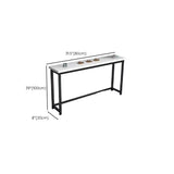 Stain Resistant Rectangular White Metal Legs Console Table Image - 17