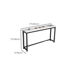Stain Resistant Rectangular White Metal Legs Console Table Image - 22
