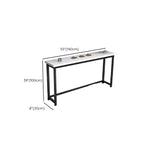 Stain Resistant Rectangular White Metal Legs Console Table Image - 19
