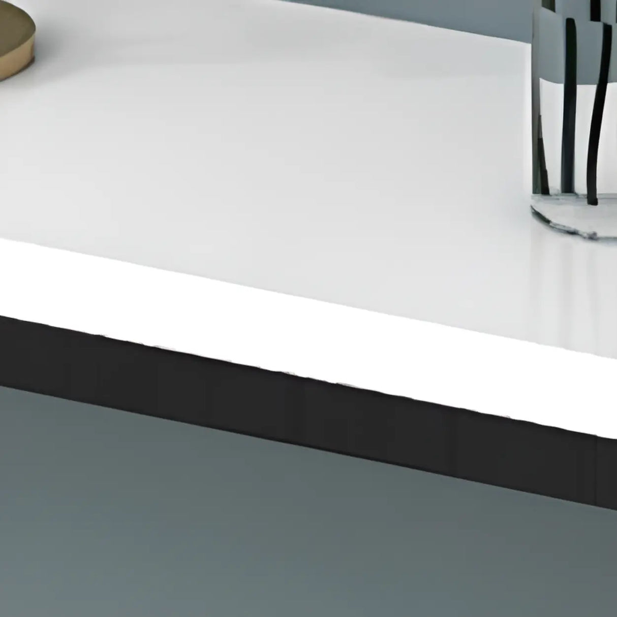 Stain Resistant Rectangular White Metal Legs Console Table Image - 5