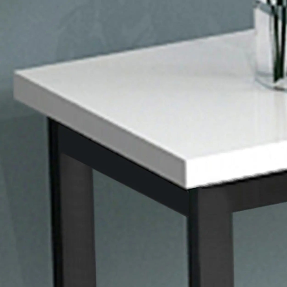 Stain Resistant Rectangular White Metal Legs Console Table Image - 6