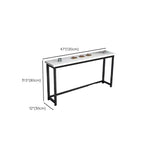 Stain Resistant Rectangular White Metal Legs Console Table Image - 9