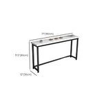 Stain Resistant Rectangular White Metal Legs Console Table Image - 10