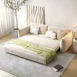Stain Resistant Square Arm Metal Frame Sofa Bed Image - 3