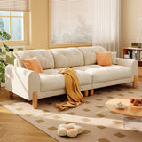 Stain Resistant Velvet Tufted Back Flared Arm Sofa Image - 1