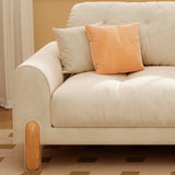 Stain Resistant Velvet Tufted Back Flared Arm Sofa Image - 11