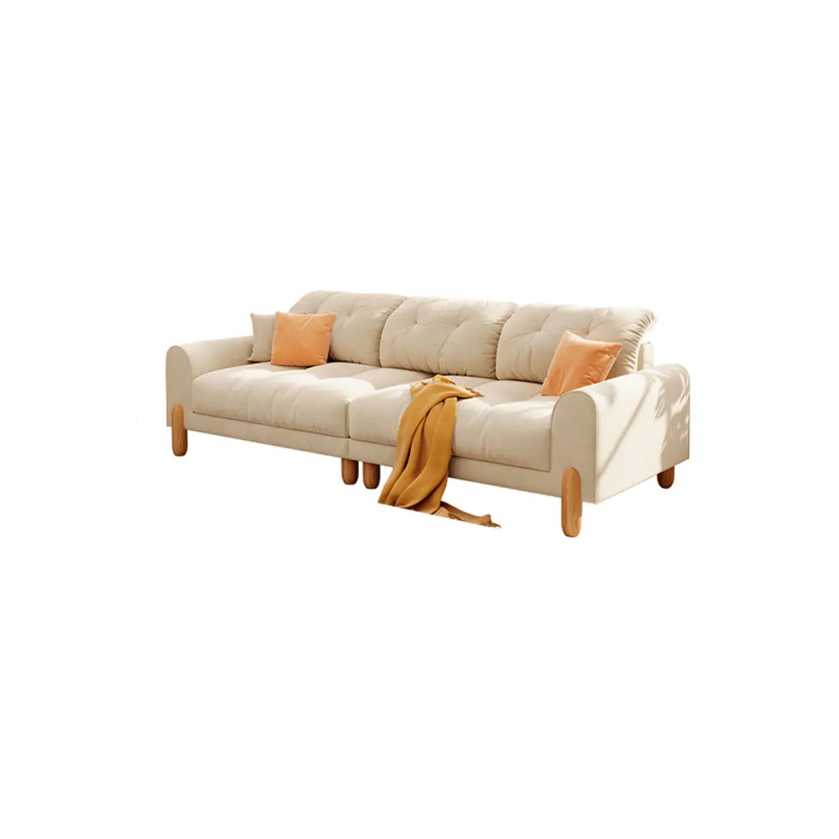 Stain Resistant Velvet Tufted Back Flared Arm Sofa Image - 12