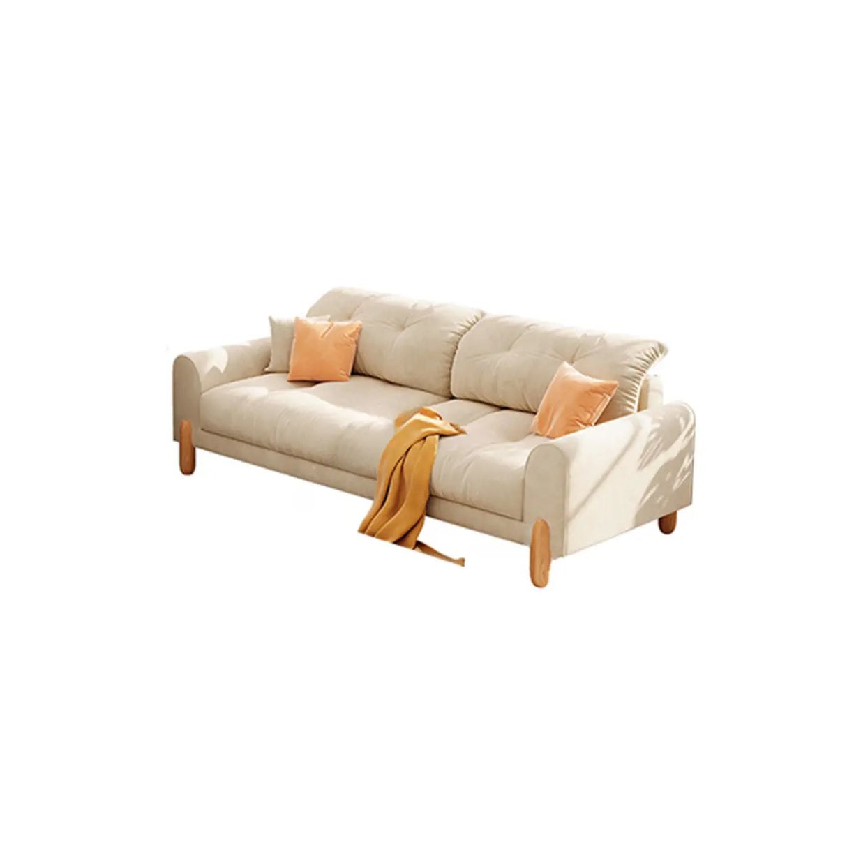 Stain Resistant Velvet Tufted Back Flared Arm Sofa Image - 7