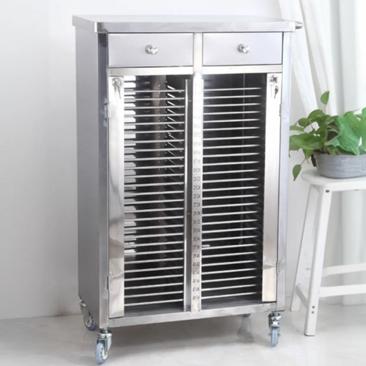 Stainless Steel Medical Cart with Drawers and Shelves Image - 11