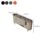 Stainless Steel Oval Marble-Top Storage Console Table Image - 16