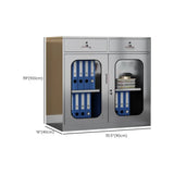 Stainless Steel Vertical Silver Filing Cabinet with Lock Image - 16
