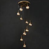 Stairwell Large Glass Globe Pendant Light Multi-Light Image - 14