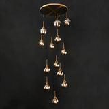 Stairwell Large Glass Globe Pendant Light Multi-Light Image - 5