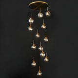 Stairwell Large Glass Globe Pendant Light Multi-Light Image - 7