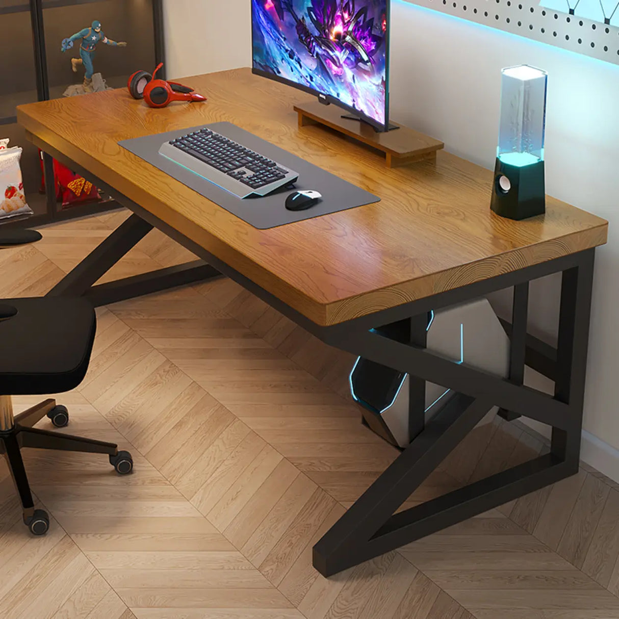  Standard Double Wooden Rectangular Computer Desk Image - 14