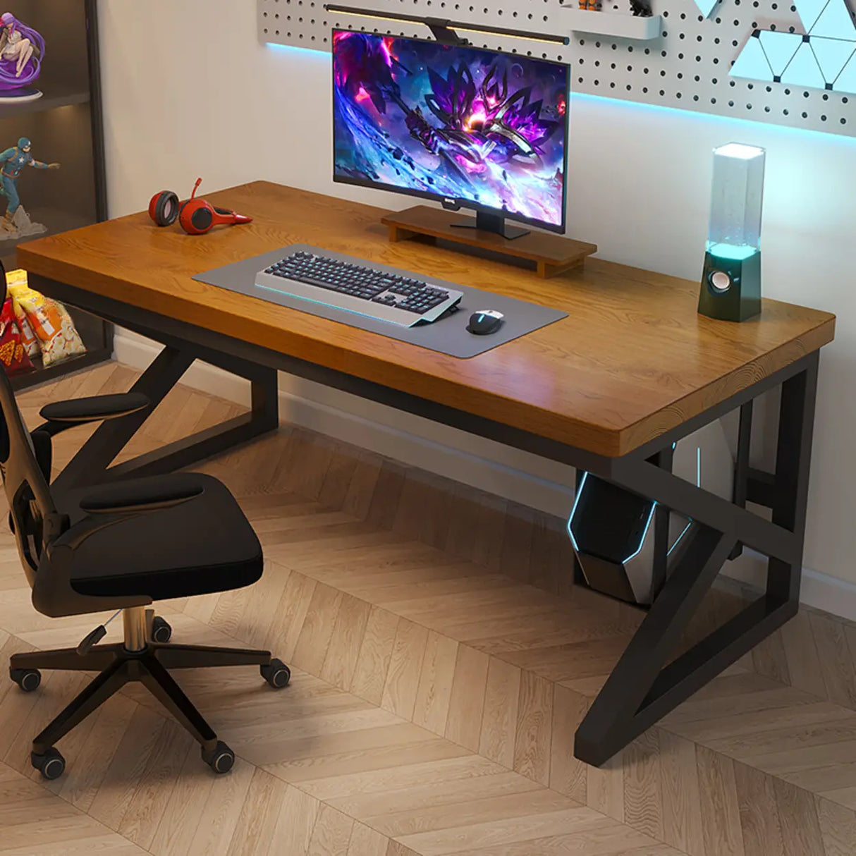  Standard Double Wooden Rectangular Computer Desk Image - 16