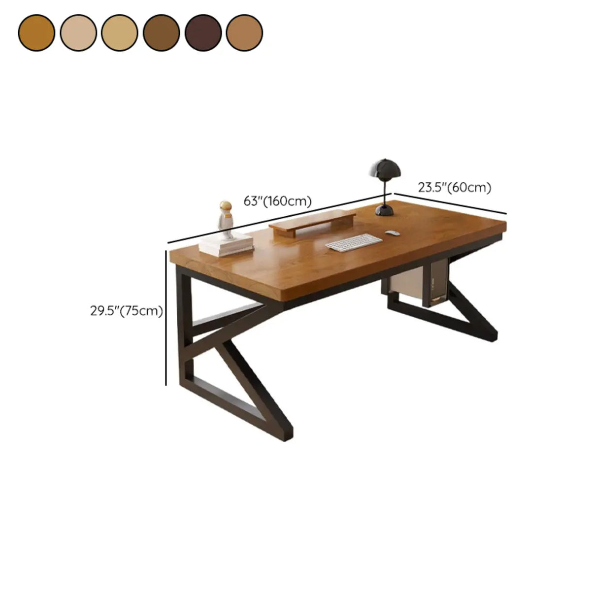  Standard Double Wooden Rectangular Computer Desk Image - 20