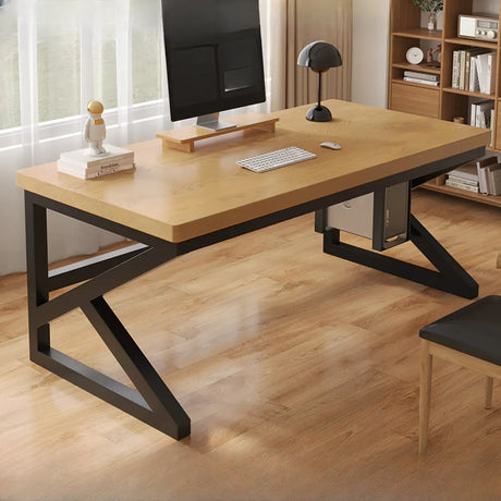  Standard Double Wooden Rectangular Computer Desk Image - 5